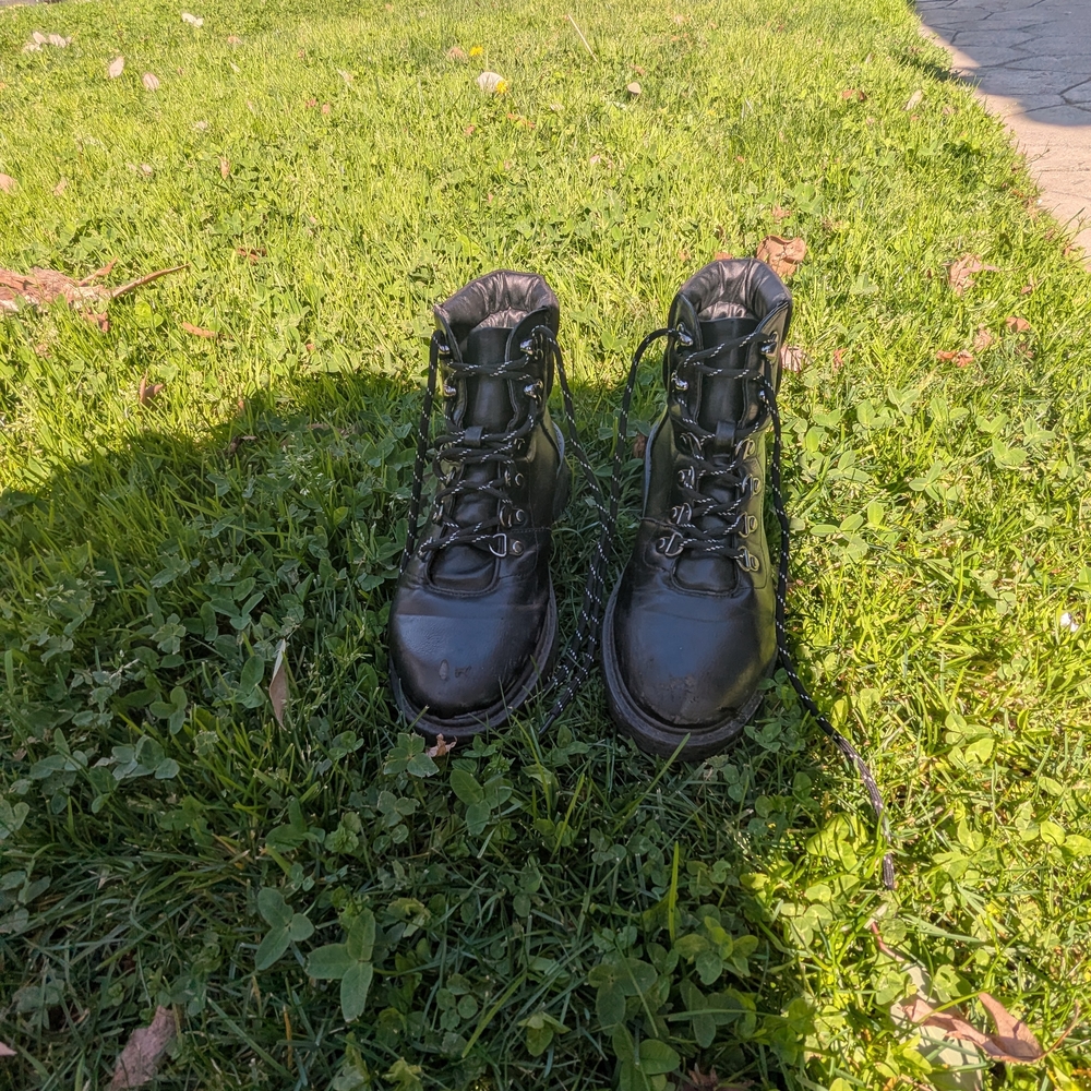 Unisex Black Lace-Up Boots